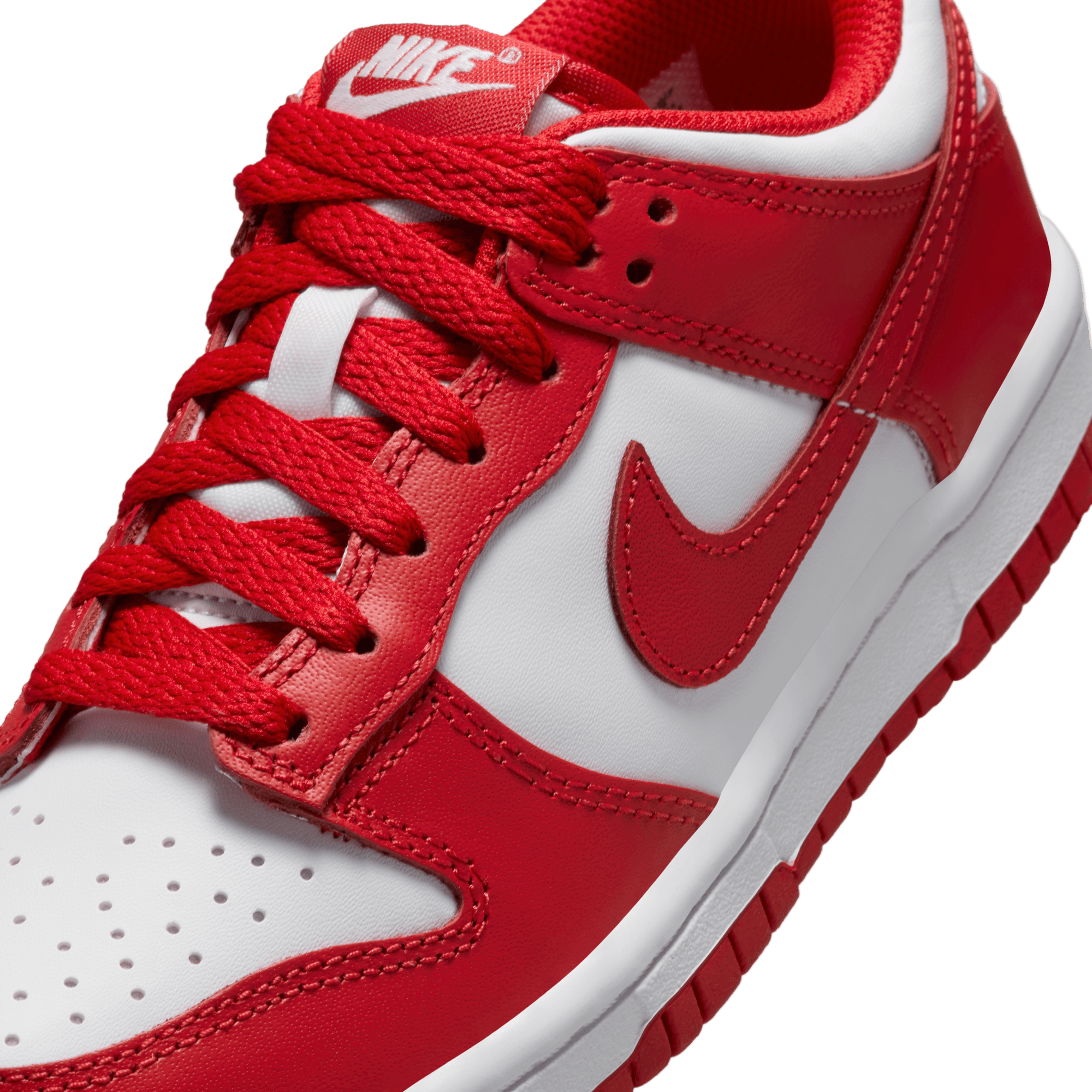 Big Kids' Nike Dunk Low "White University Red"