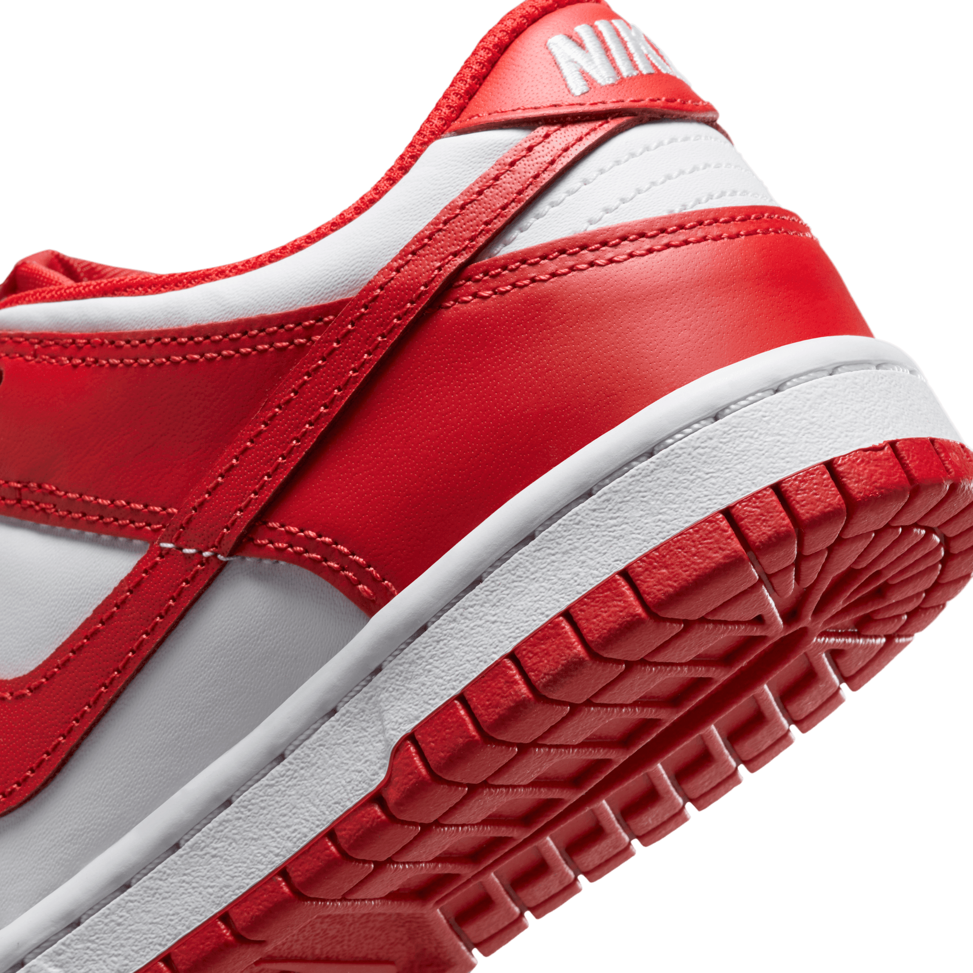 Big Kids' Nike Dunk Low "White University Red"