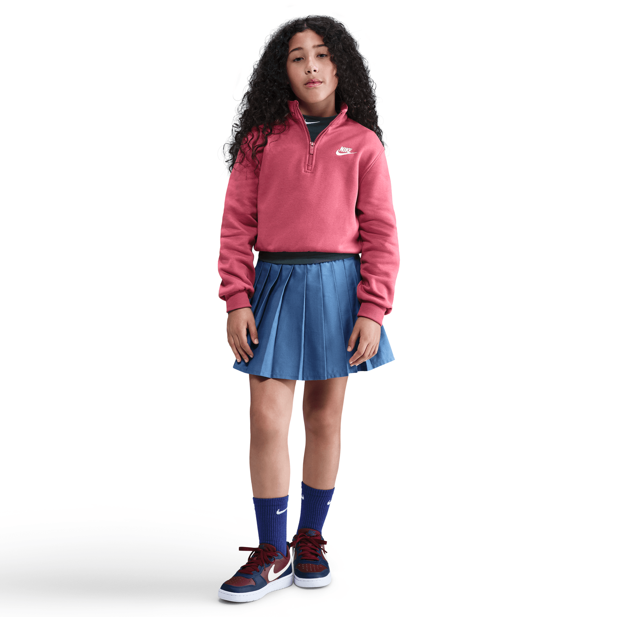 Big Kids' Nike Club Fleece 1/2-Zip Long-Sleeve Top