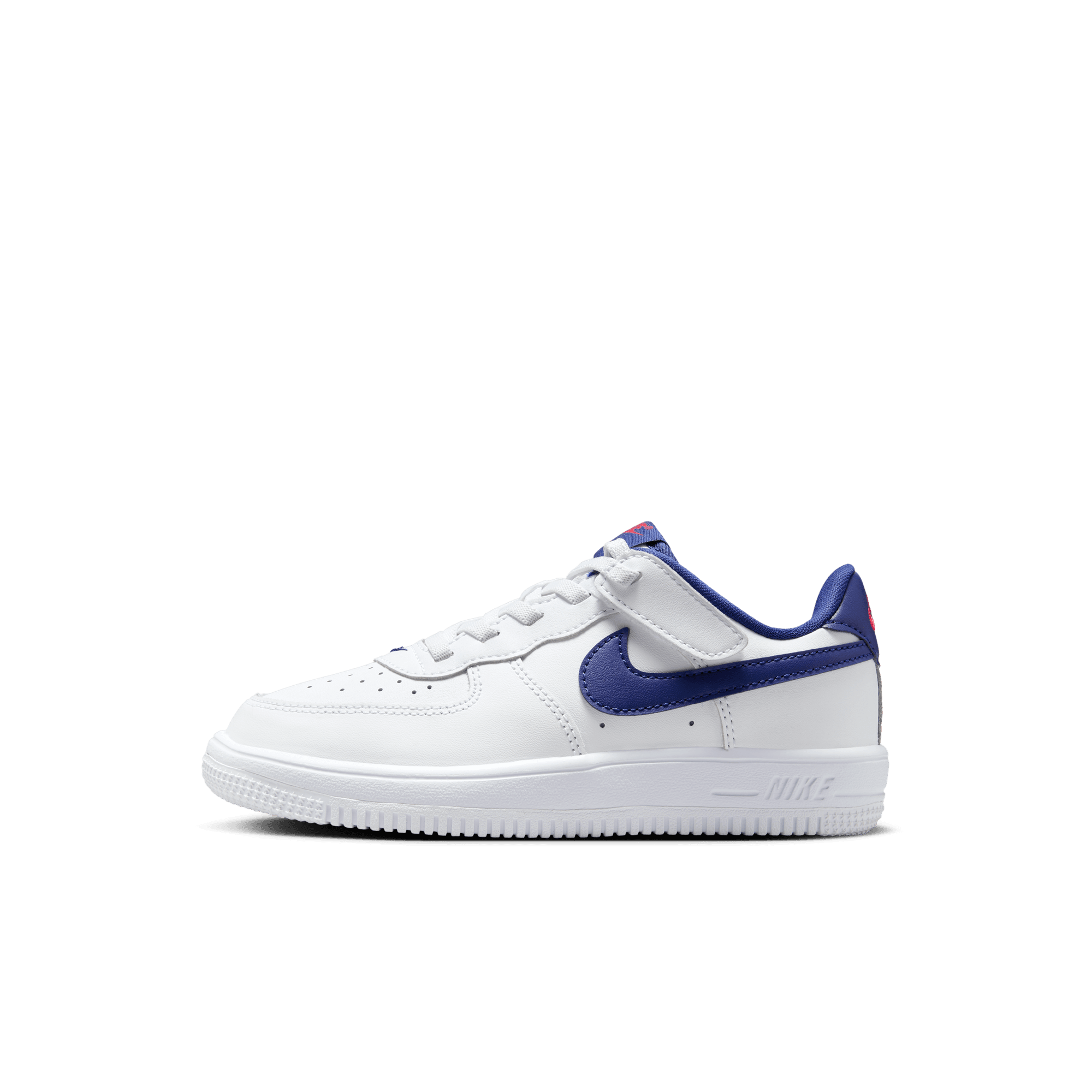 Little Kids' Nike Force 1 Low EasyOn "White Deep Royal Blue"