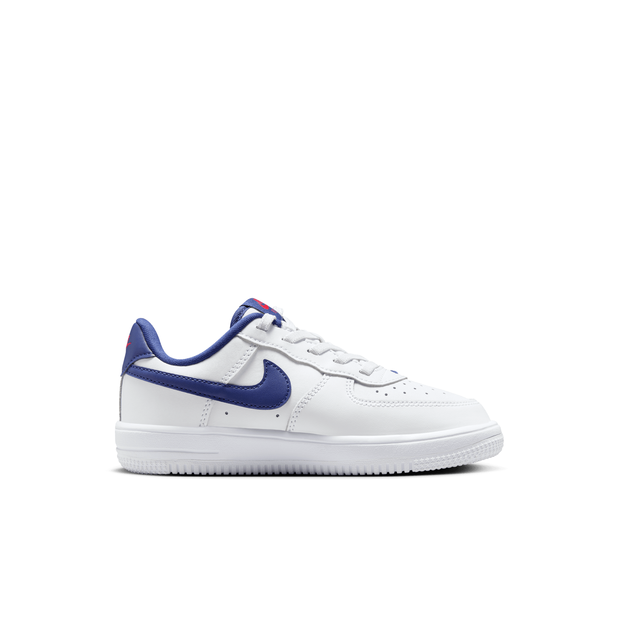 Little Kids' Nike Force 1 Low EasyOn "White Deep Royal Blue"