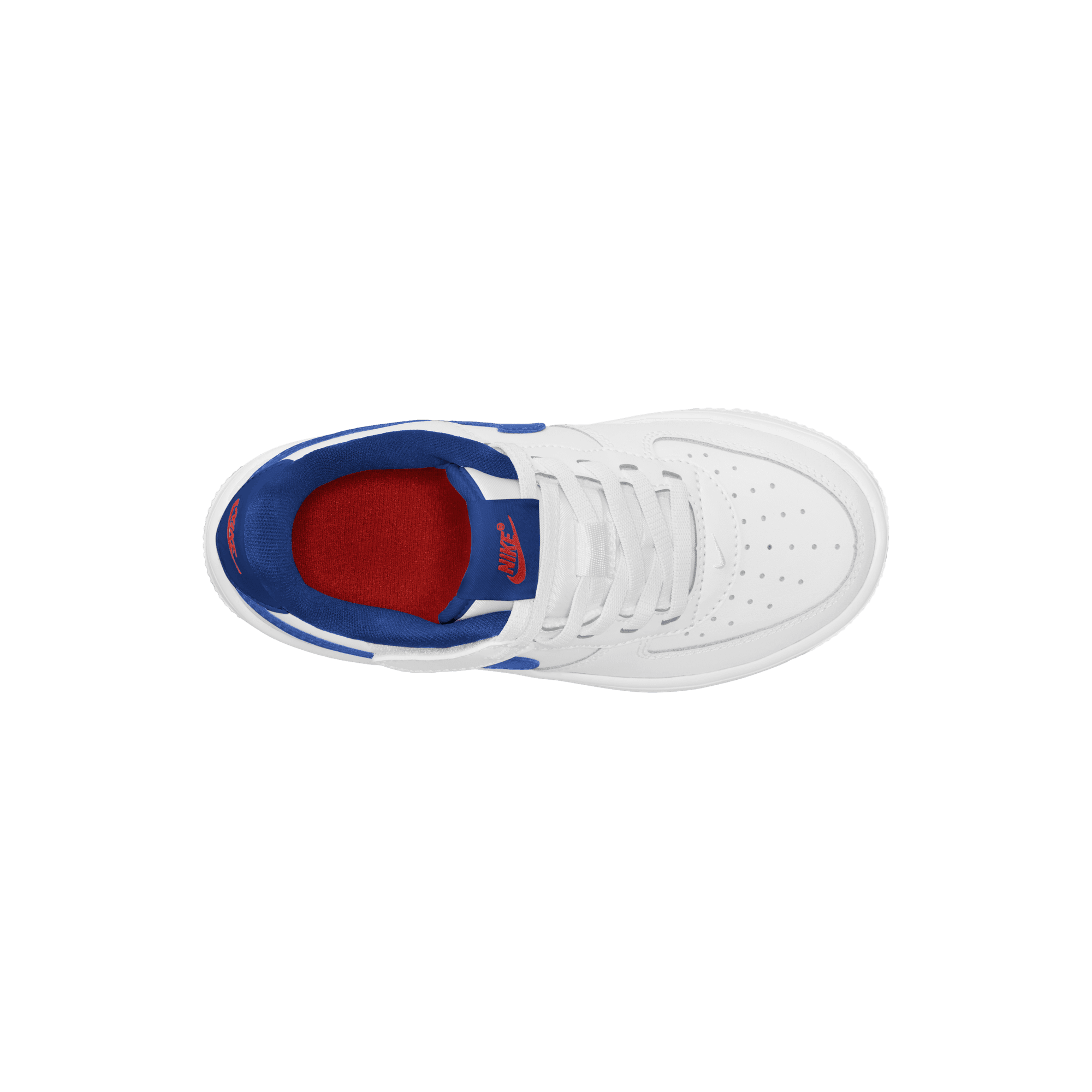 Little Kids' Nike Force 1 Low EasyOn "White Deep Royal Blue"