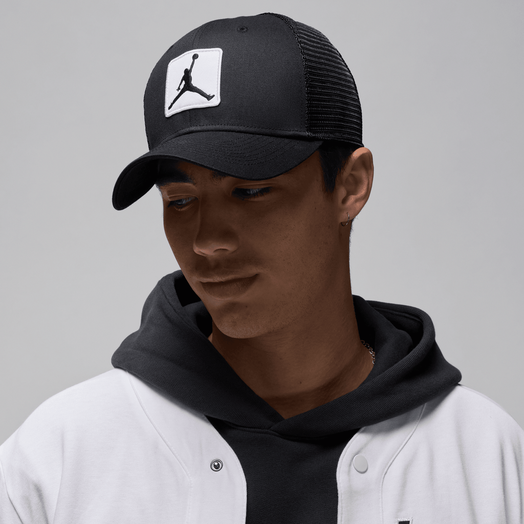 Jordan Rise Structured Hat Adjustable Fit "Black White" (Unisex)