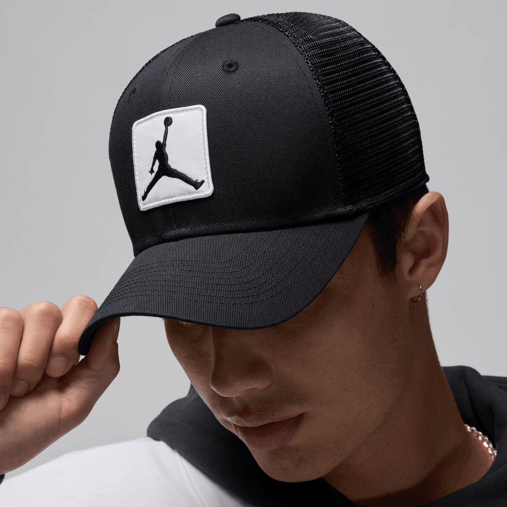 Jordan Rise Structured Hat Adjustable Fit "Black White" (Unisex)