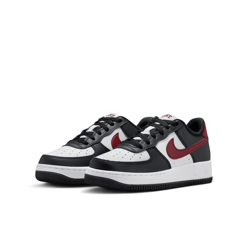 Big Kids' Nike Air Force 1 "Black Dark Team Red"