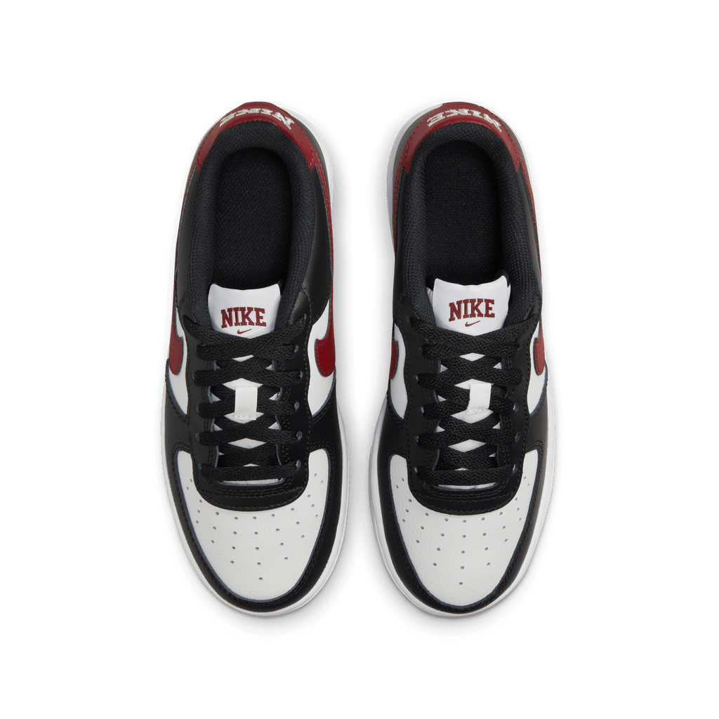 Big Kids' Nike Air Force 1 "Black Dark Team Red"