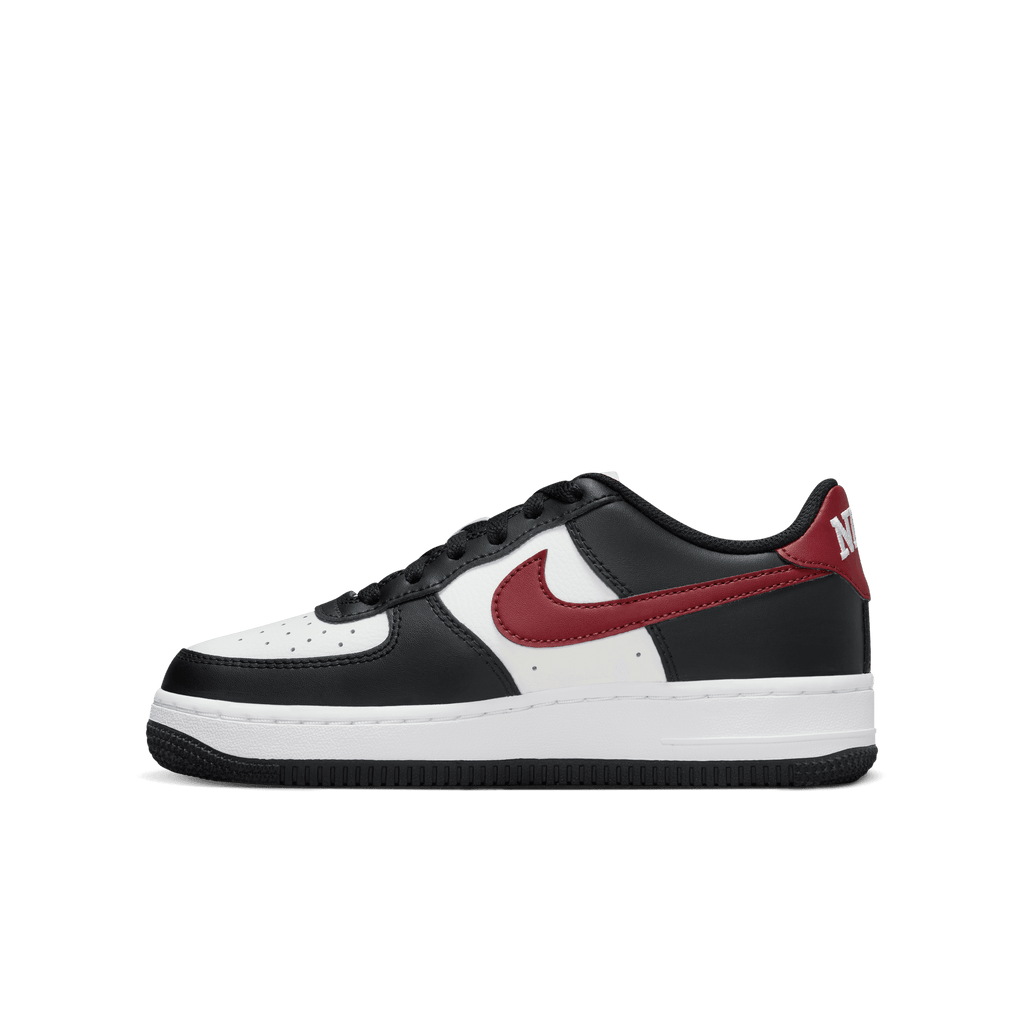 Big Kids' Nike Air Force 1 "Black Dark Team Red"