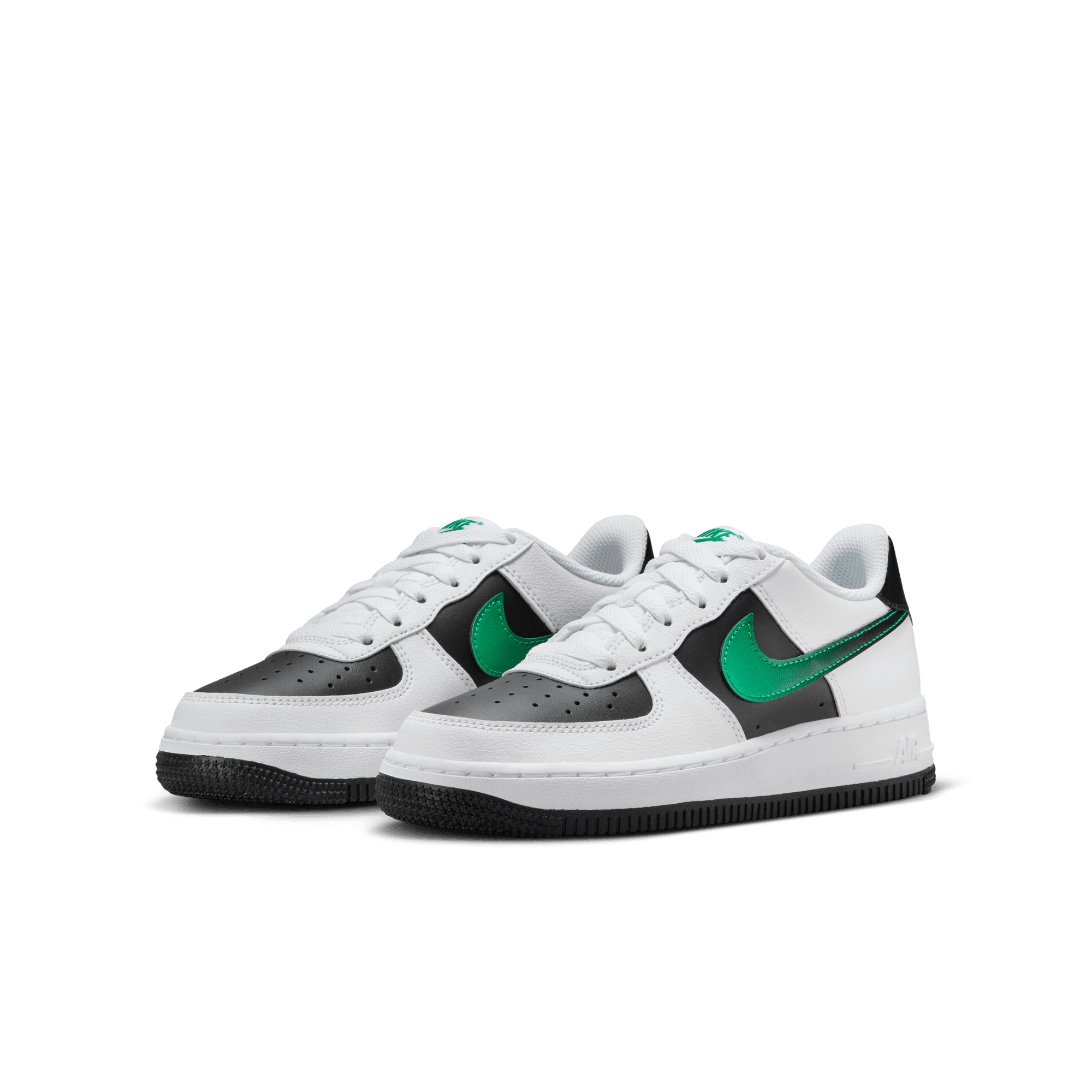Big Kids' Nike Force 1 LV8 2 "Stadium White/Black Green"