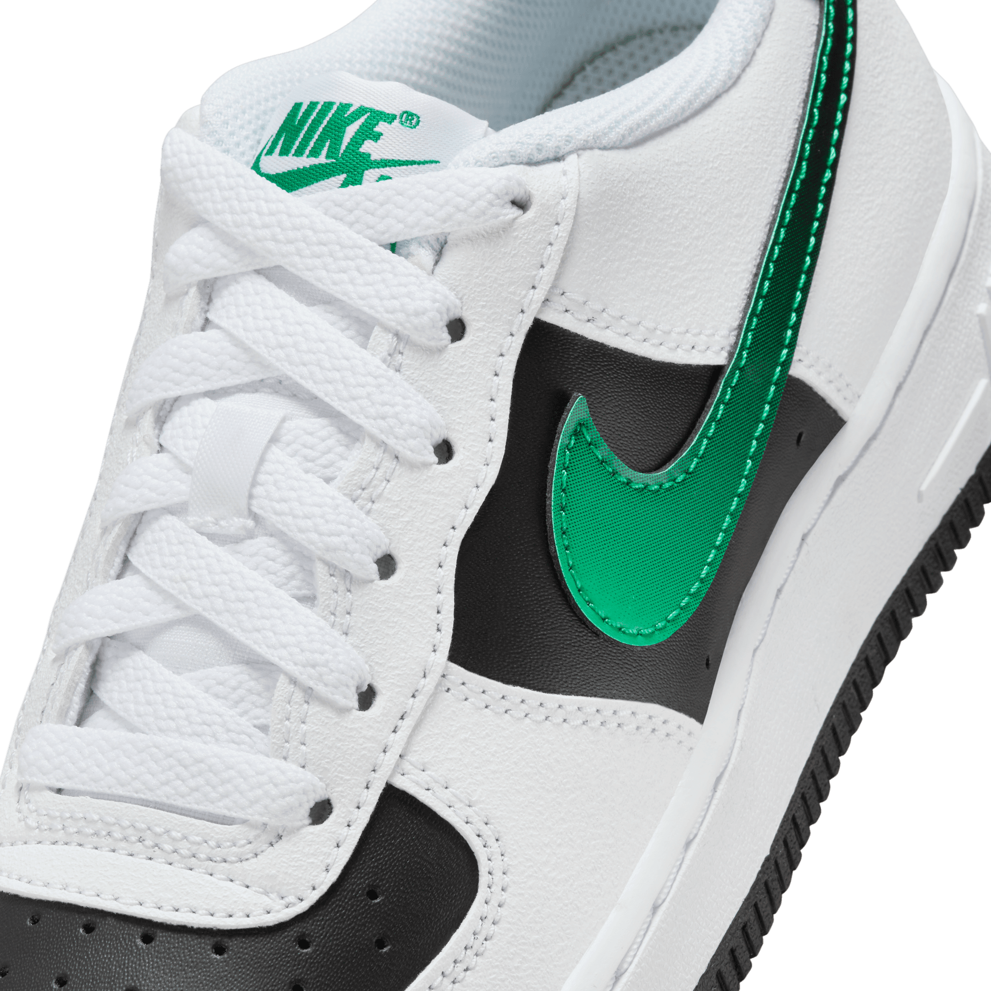 Big Kids' Nike Force 1 LV8 2 "Stadium White/Black Green"