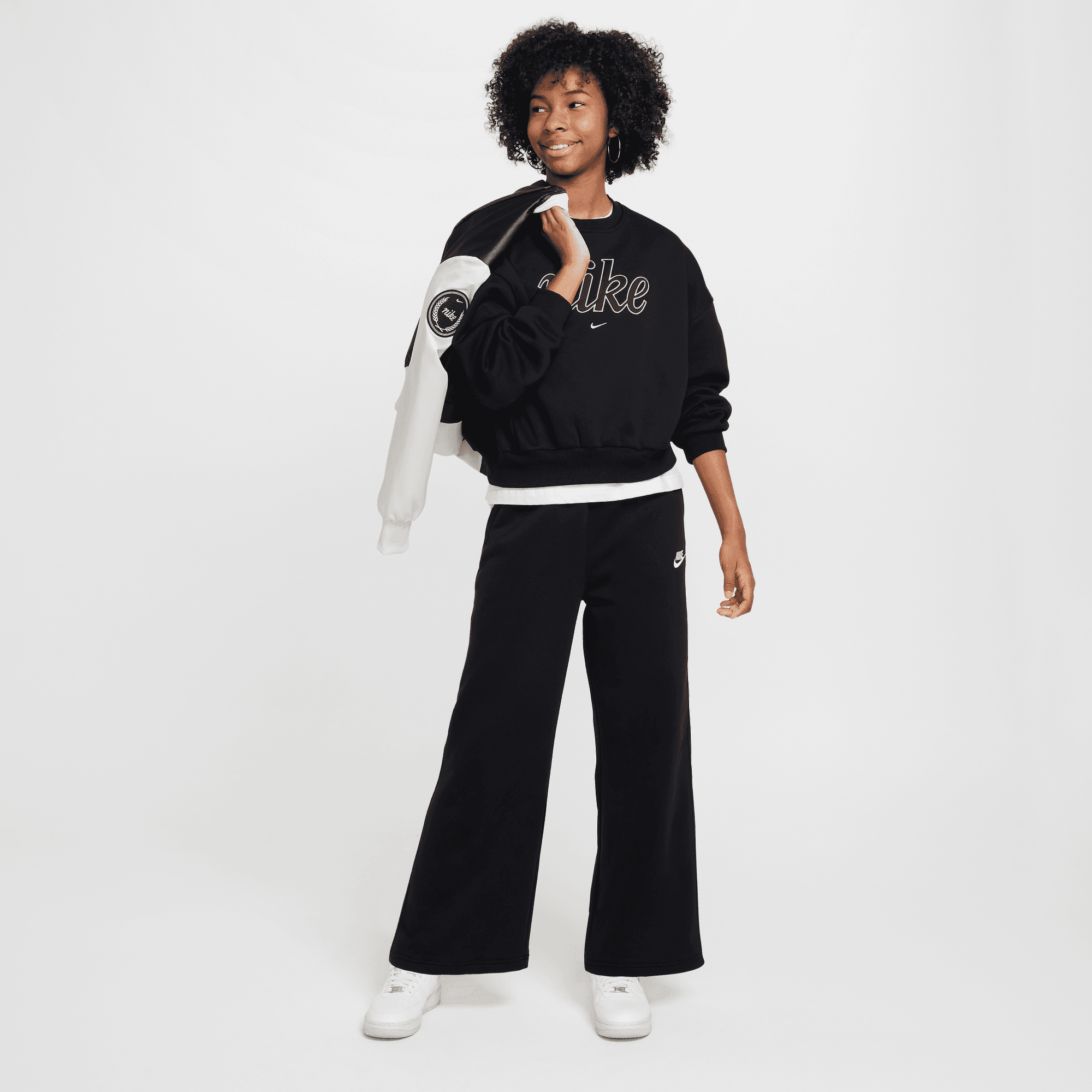 Big Kids' Nike Sportswear Club Fleece Wide-Leg Pants