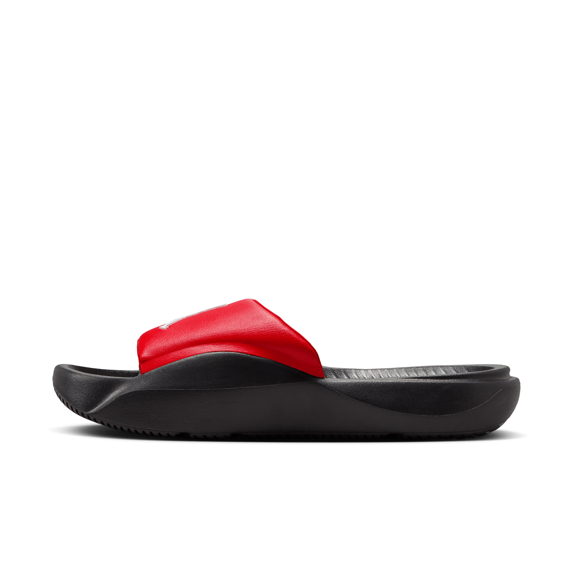 jordan slides black and red