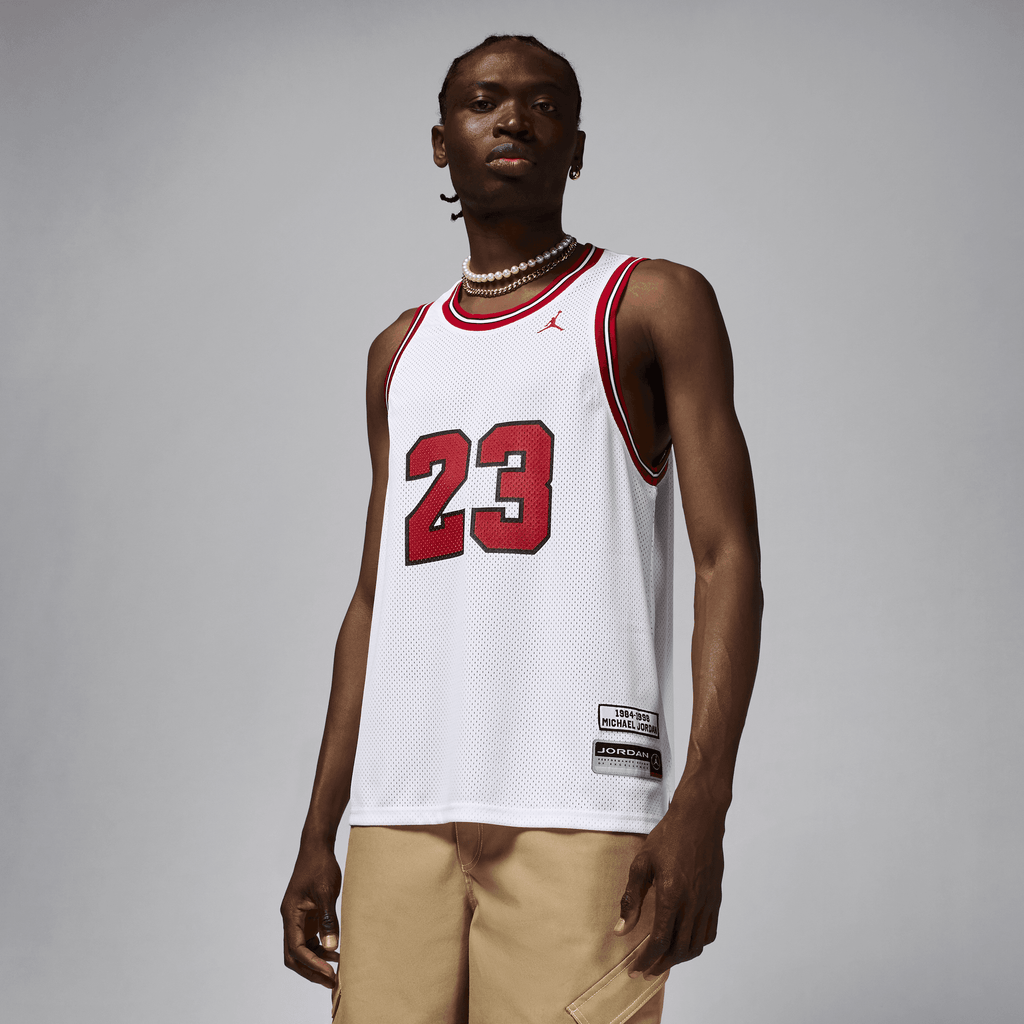 Men's Jordan Essentials Summer Jersey "White Gym Red "