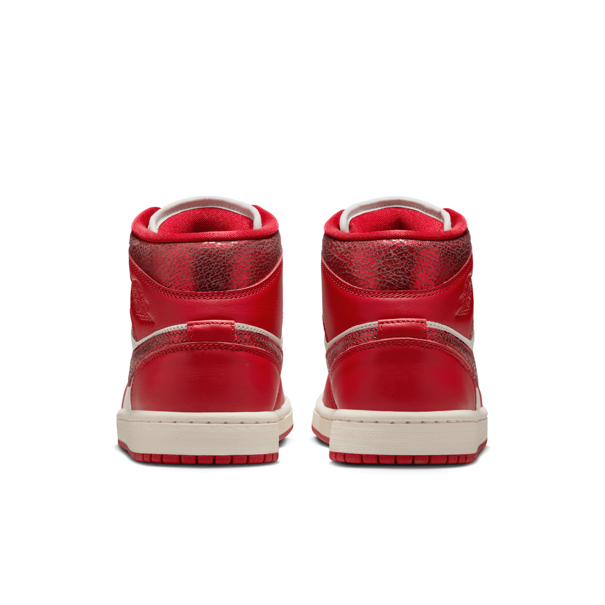 Women's Air Jordan 1 Mid SE "Red Cracked Leather"