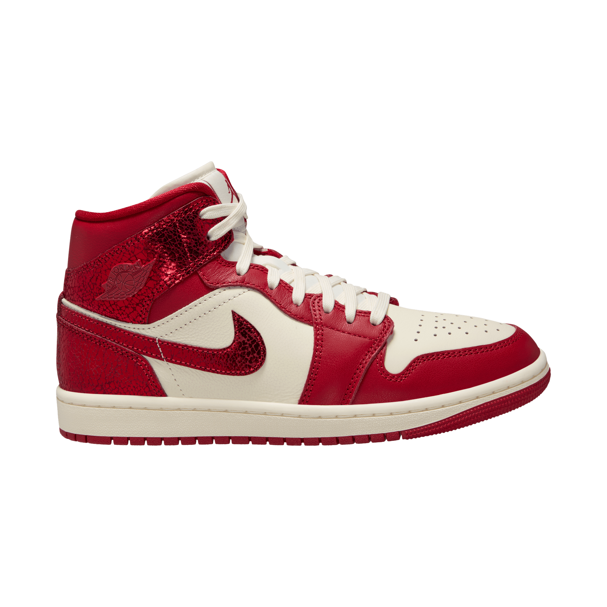 Women's Air Jordan 1 Mid SE "Red Cracked Leather"