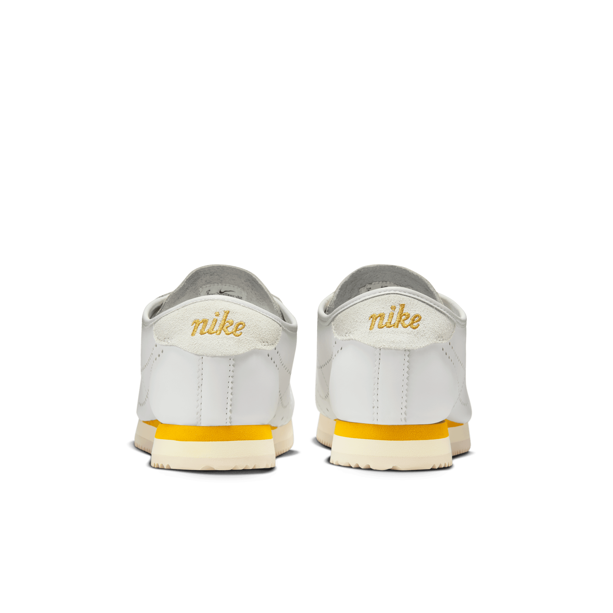 Women's Nike Cortez Leather "White Bronze Perforated Swoosh"