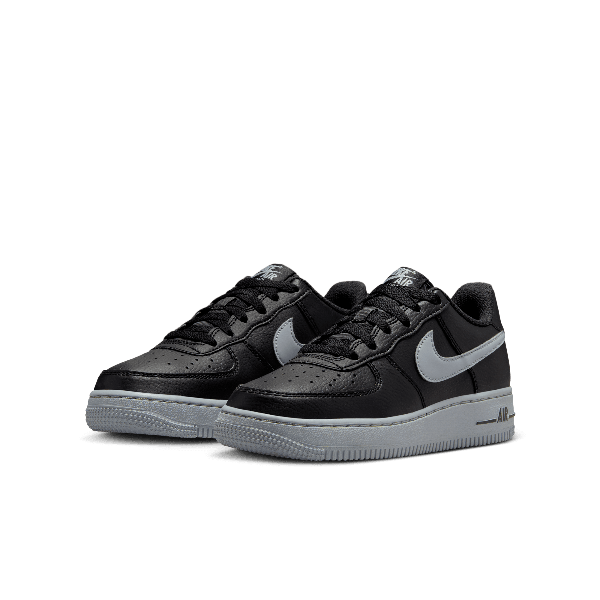 NIKE Youth Air FORCE 1 GS Size 6.5Y BLACK WOLF GREY