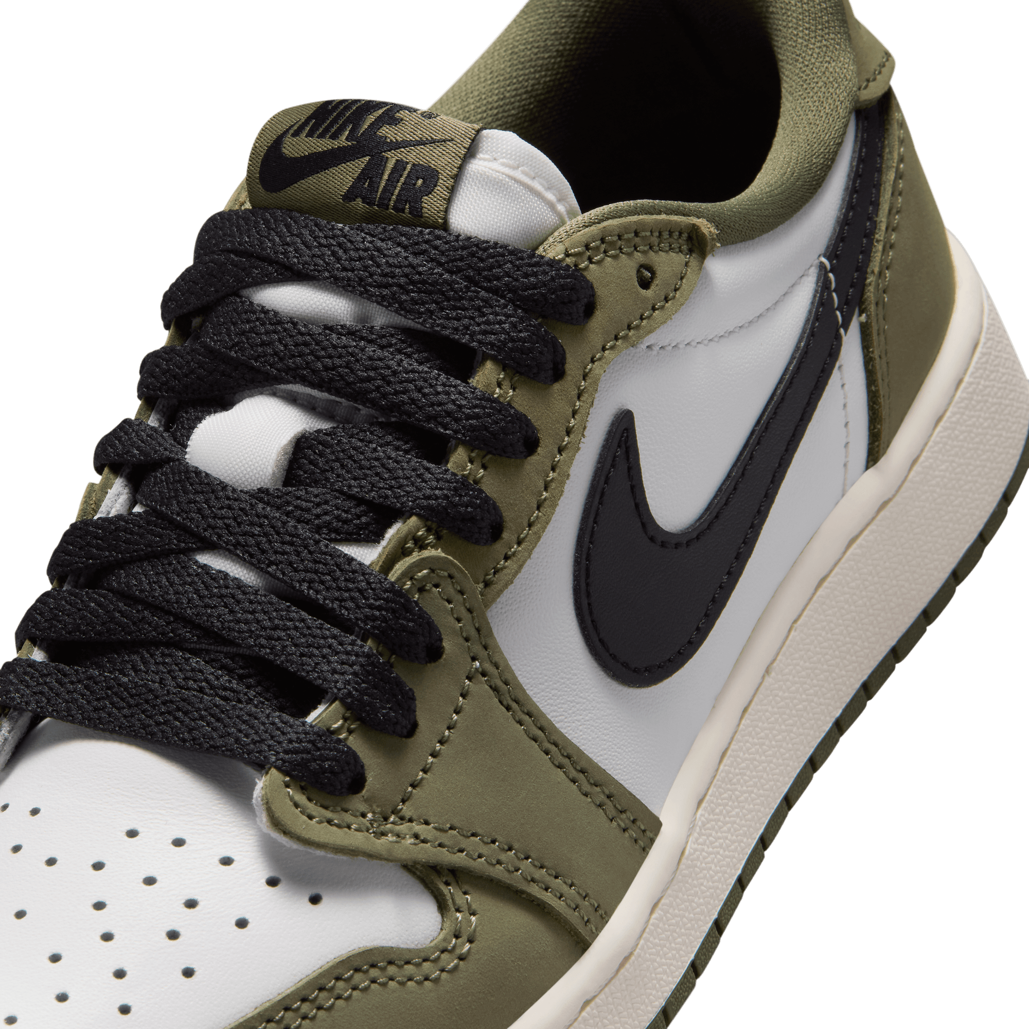 Big Kids' Air Jordan 1 Retro Low OG "Medium Olive"