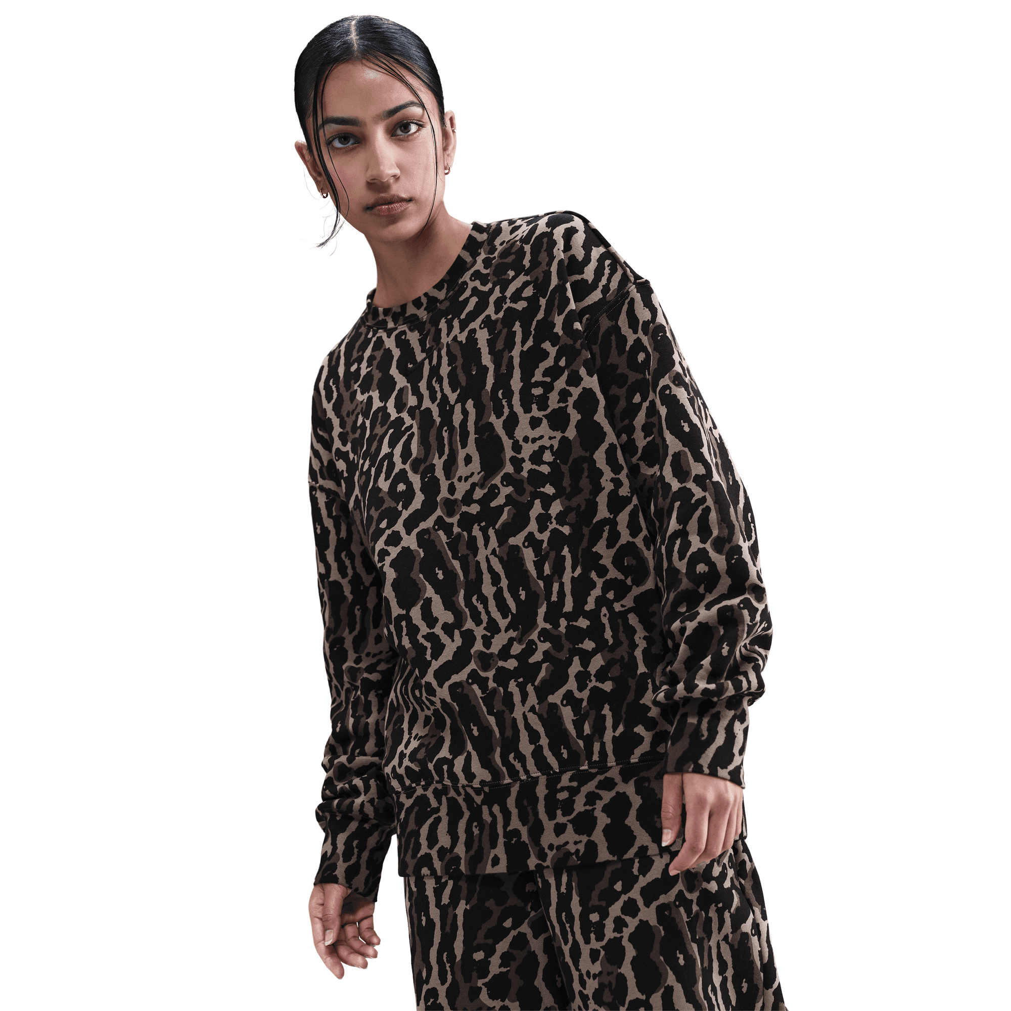 Women's Nike Sportswear Phoenix Fleece Oversized Printed Crew-Neck Sweatshirt