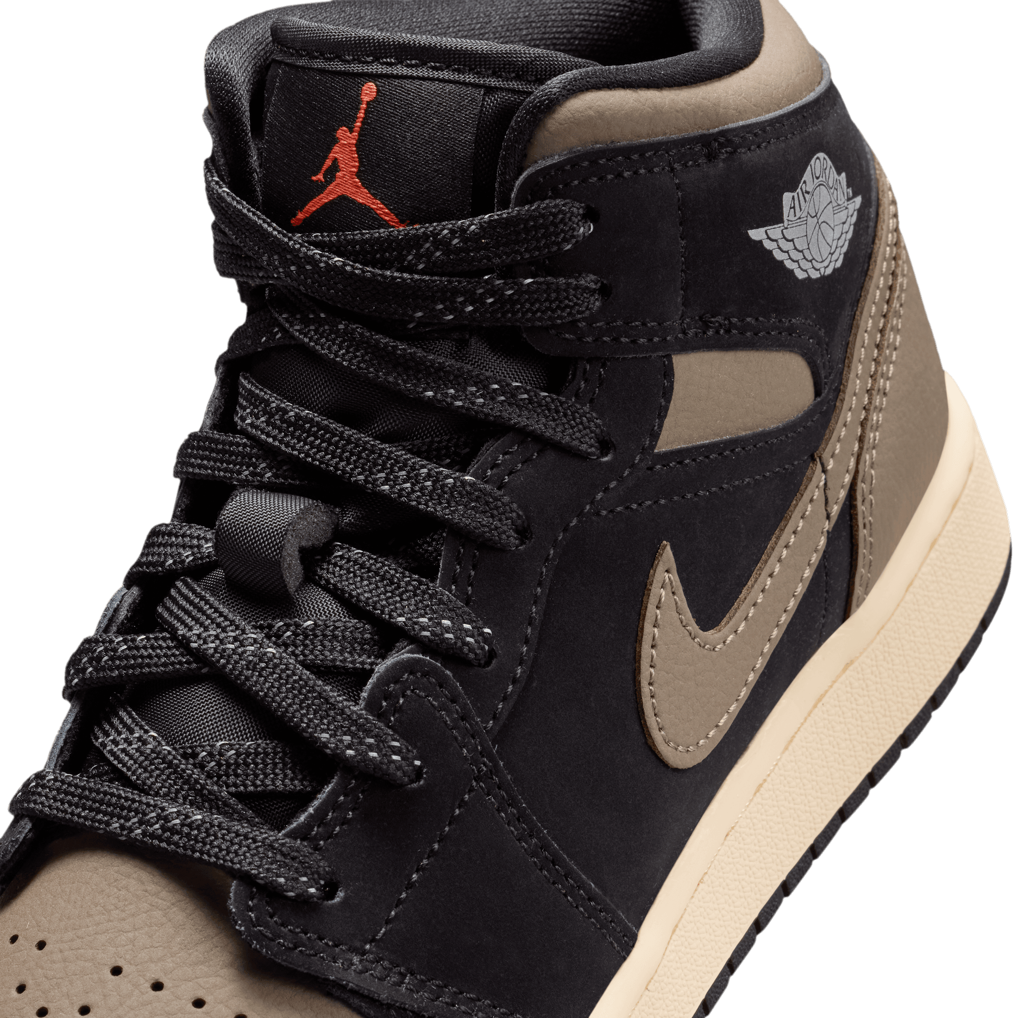 Big Kids' Air Jordan 1 Mid SE "Black Olive Grey"