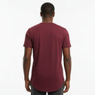 The Closet Inc Men Curved Hem T-Shirts “ Plain Burgundy