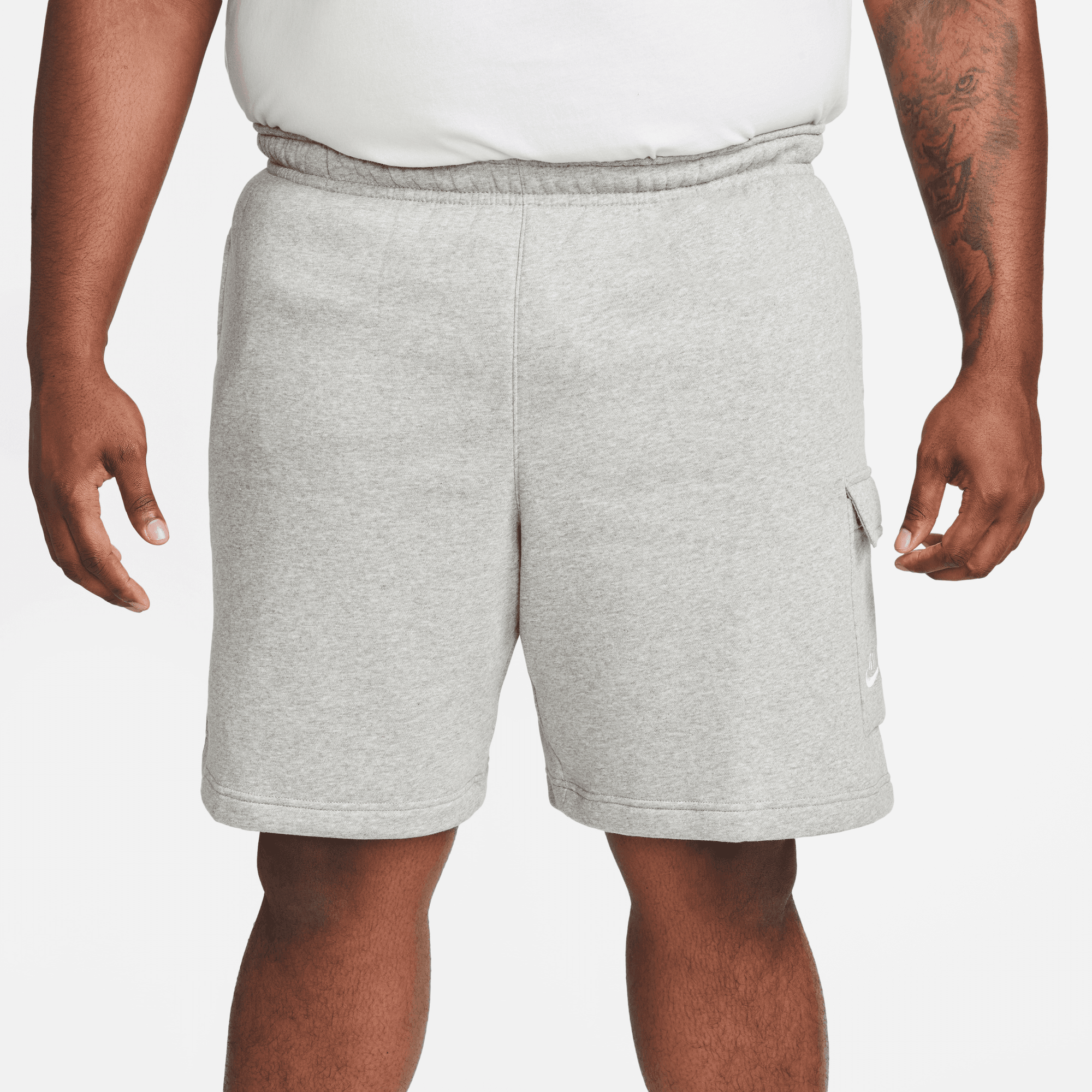 Nike Grey Fleece Sportswear Club Cargo Shorts