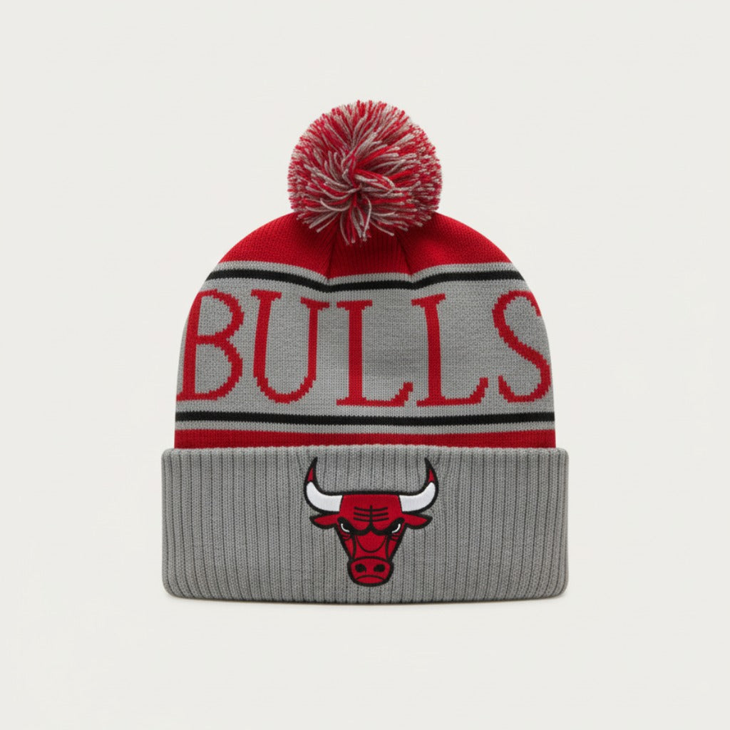 Mitchell and Ness NBA Chicago Bulls Cuffed Pom Knit Toque (Unisex)