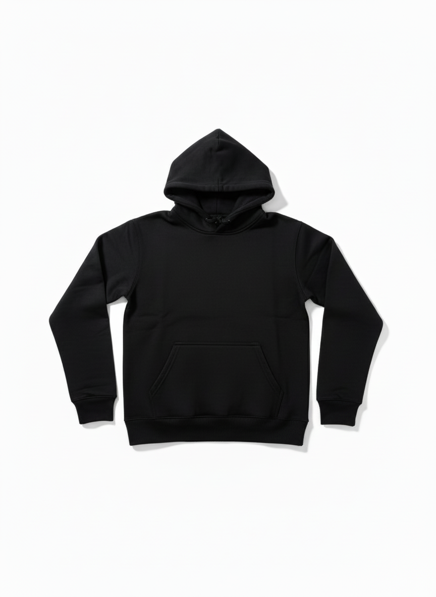 The Closet Inc Womens Fleece Pull Over Plain Black