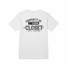 The Closet Inc Women T-Shirt White "Property Of"- Black