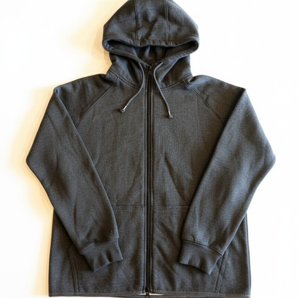 The Closet Inc Men's Fleece Zipper Plain Charcoal