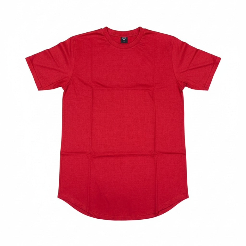 Men's The Closet Inc. Curved Hem T-Shirt -Plain Red