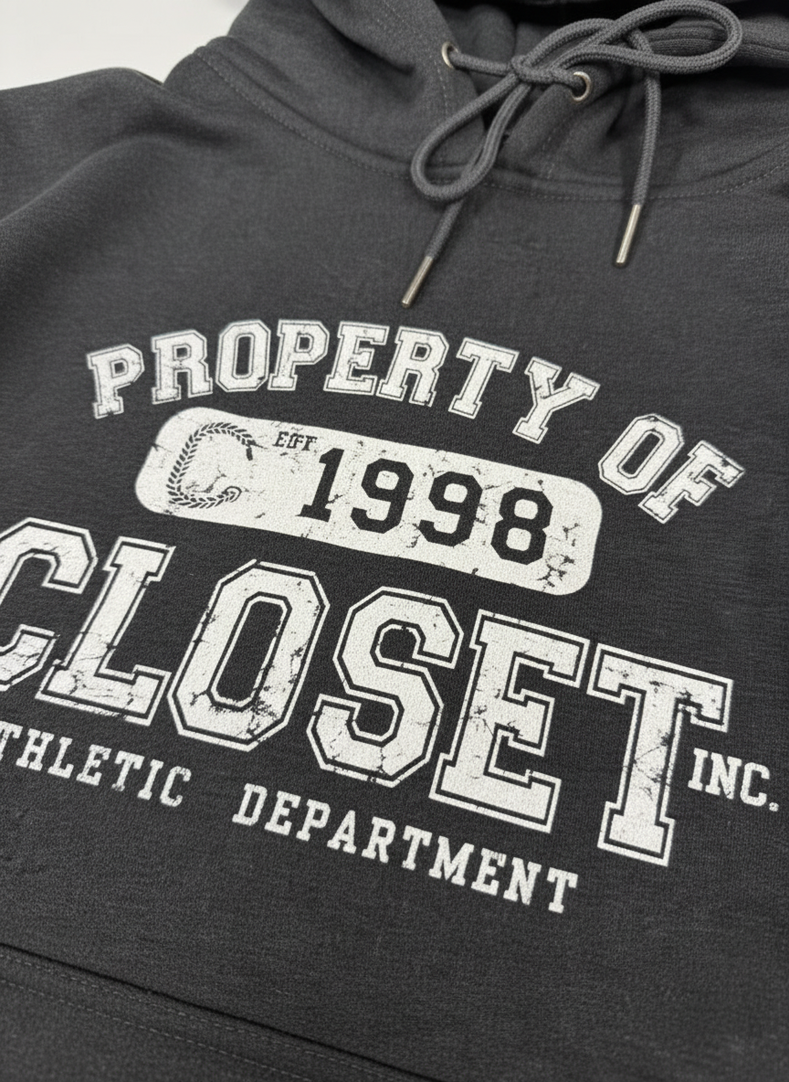 THE CLOSET INC Men's Fleece Pullover CHARCOAL