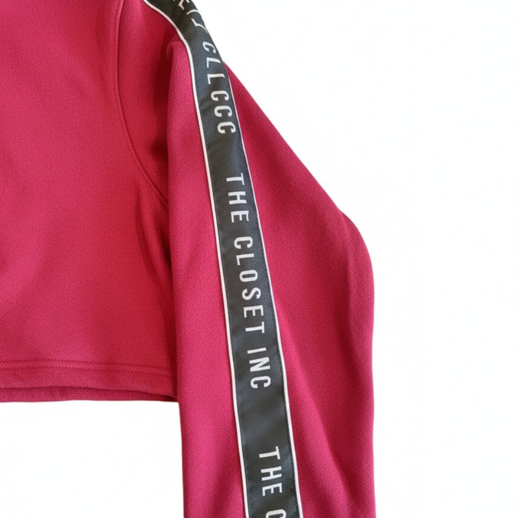 Women's The Closet Inc. Pull Over Tape Crop Top Cherry Red