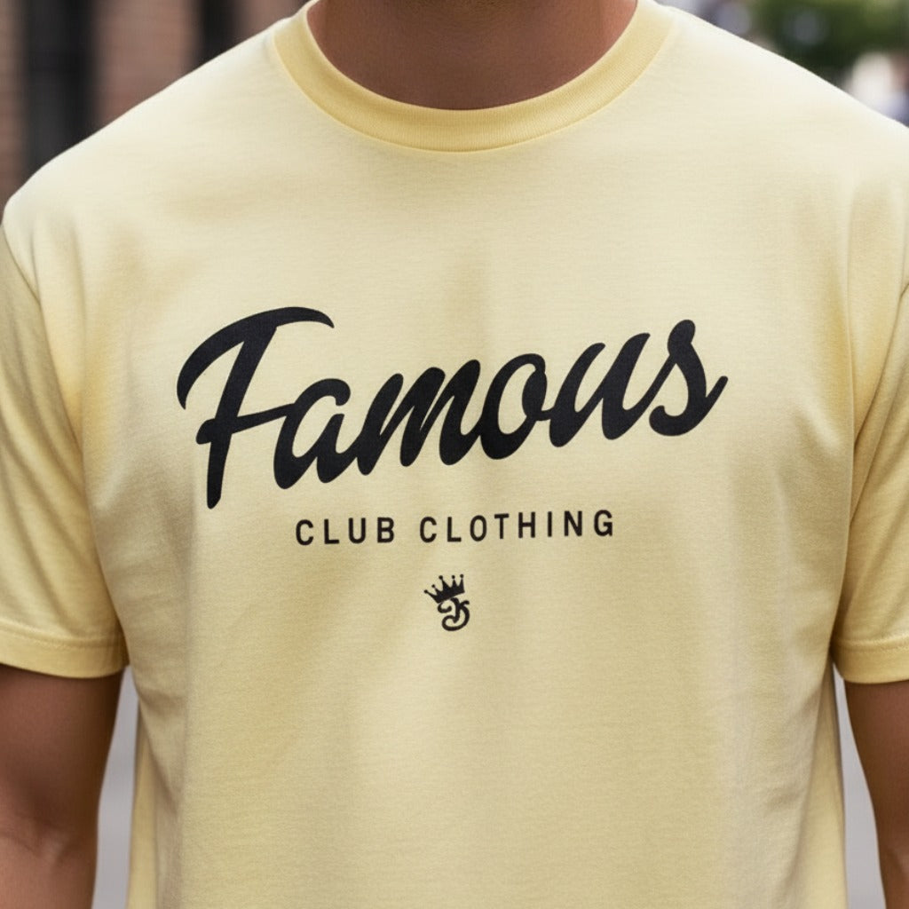 Men's Famous Club Clothing Yellow & Black Shirt