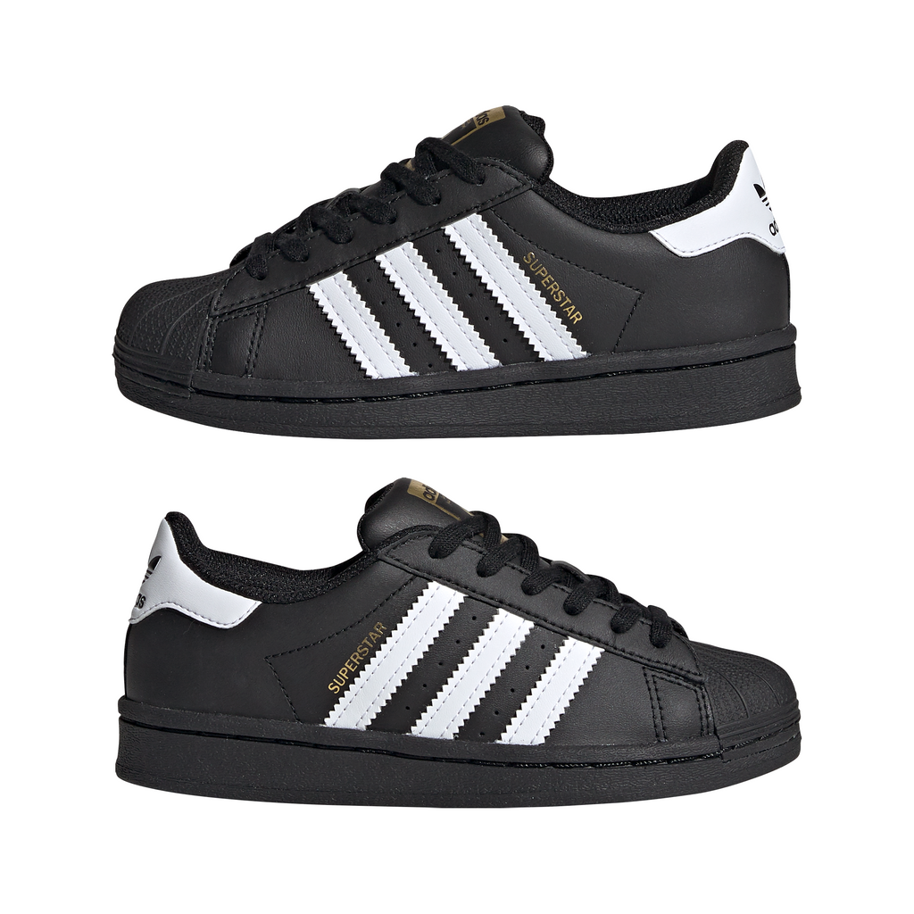 Little Kids' Adidas Superstar C " Core Black Cloud White"