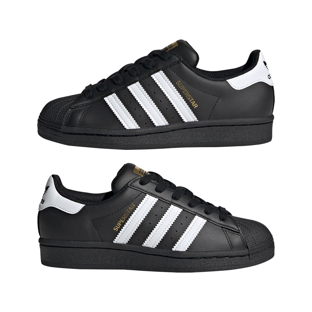 Big Kids' Adidas Superstar J "Core Black Cloud White"