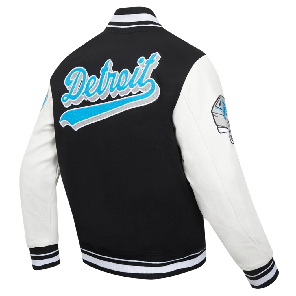 Men's Pro Standard Detroit Lions Script Tail Rib Wool Varsity Jacket
