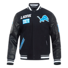 Men's Pro Standard Detroit Lions Area Code Rib Wool Varsity Jacket