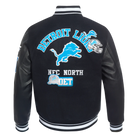 Men's Pro Standard Detroit Lions Area Code Rib Wool Varsity Jacket
