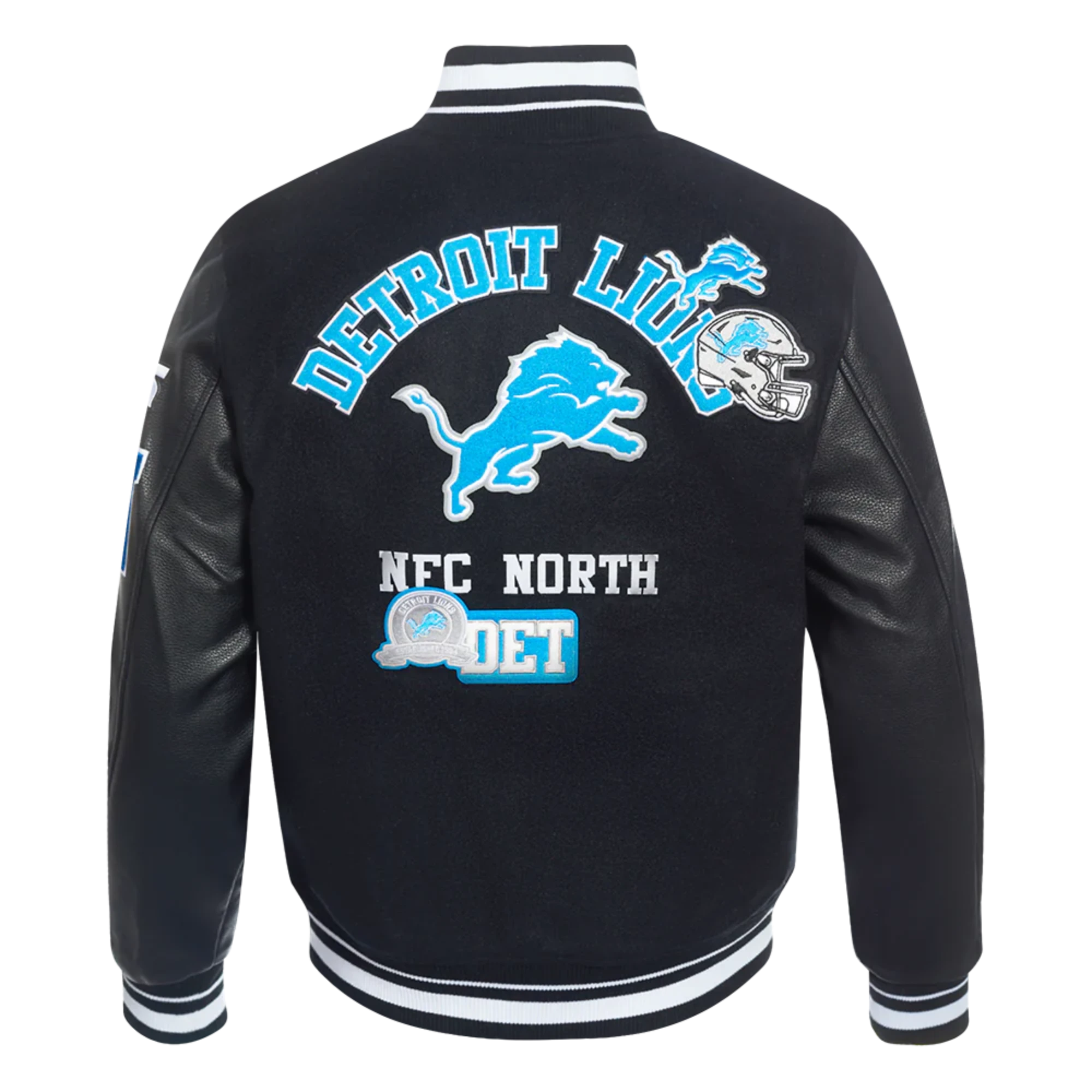 Men's Pro Standard Detroit Lions Area Code Rib Wool Varsity Jacket