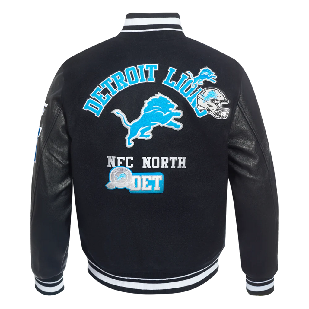 Men's Pro Standard Detroit Lions Area Code Rib Wool Varsity Jacket