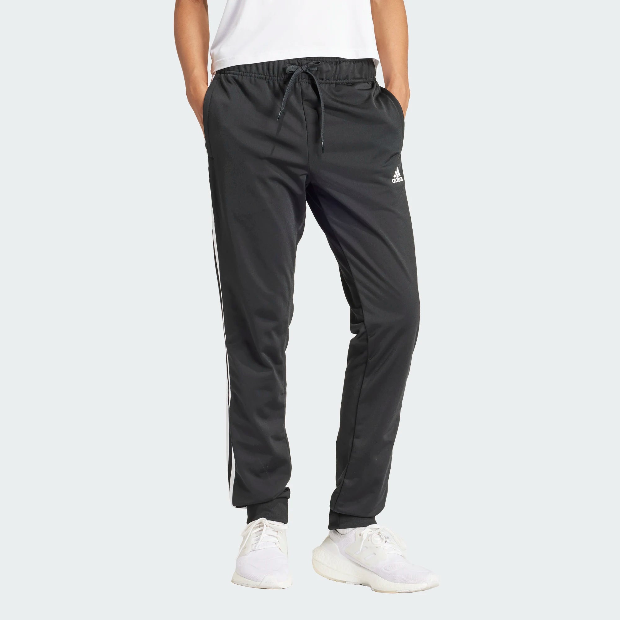 Women's Adidas Essentials Warm-Up Slim Tapered 3-Stripes Track Pants