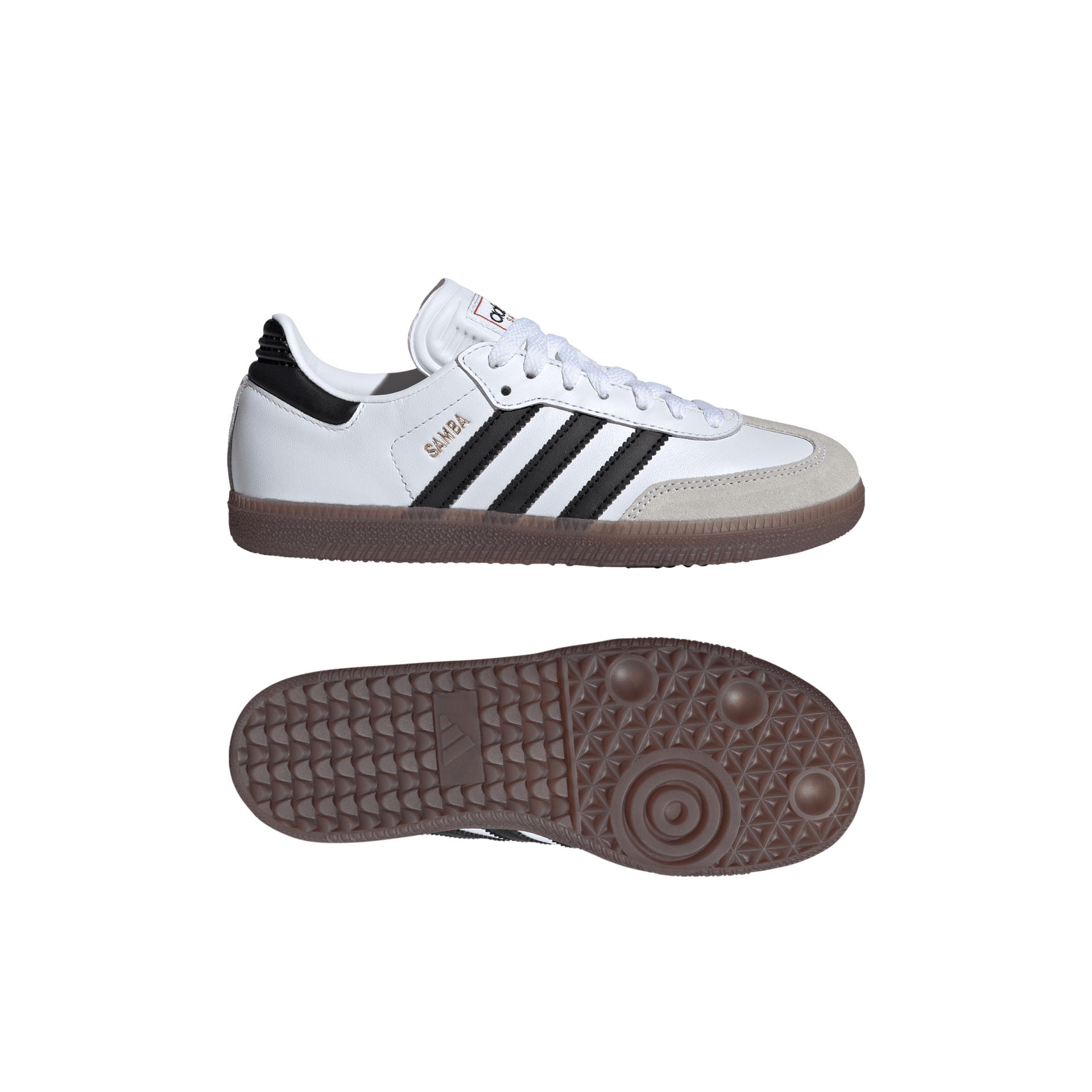 Big Kids' Adidas Samba Classic J "White Black Gum" (Unisex) The Closet Inc. Big Kids' Adidas Samba Classic J "White Black Gum" (Unisex) The Closet Inc.