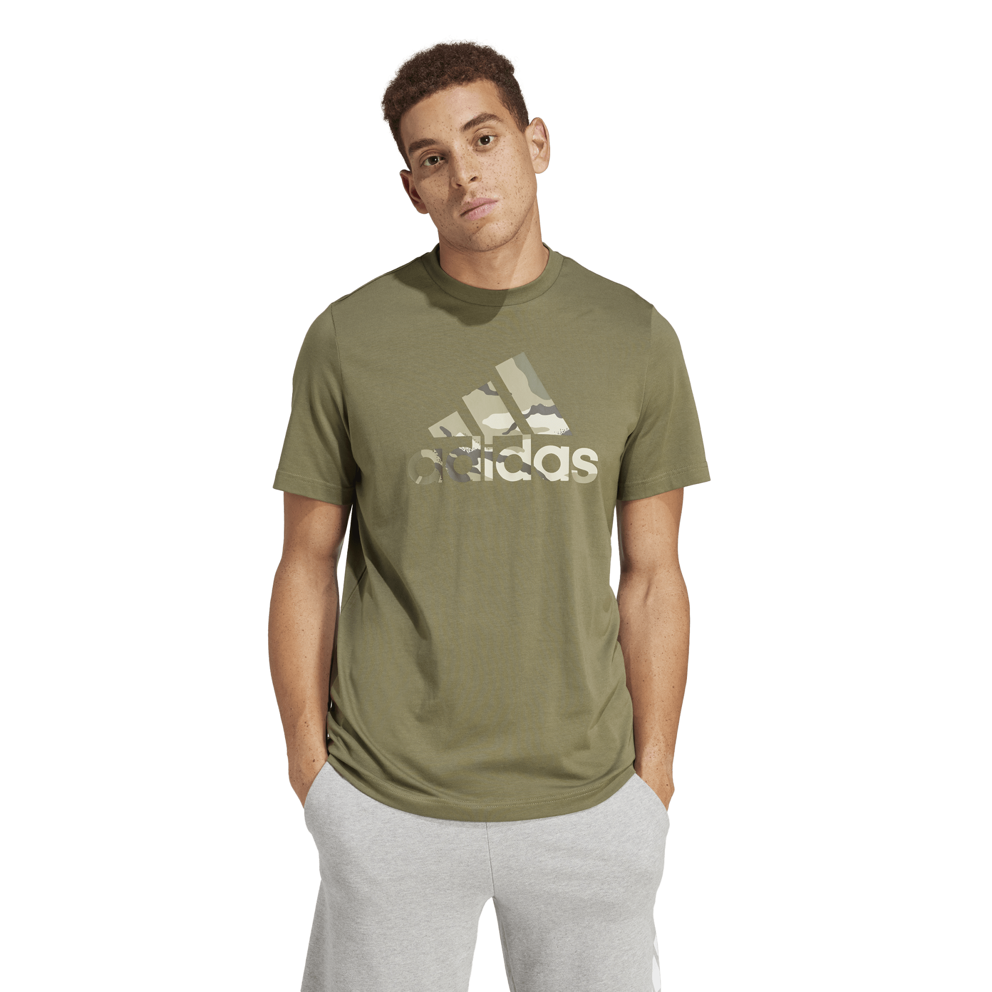 Adidas t shirt olive sales