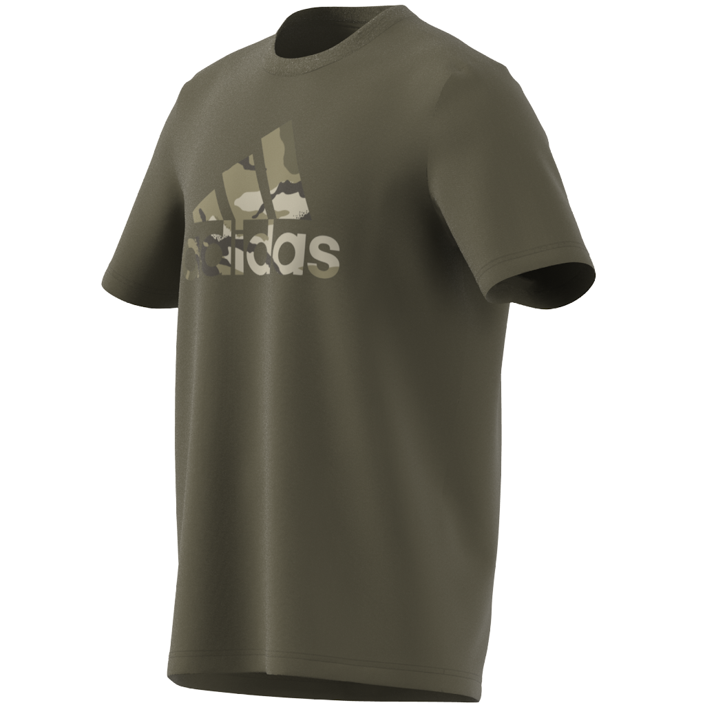 Men's Adidas Camo Badge of Sport Graphic T-Shirt (Olive Strata)