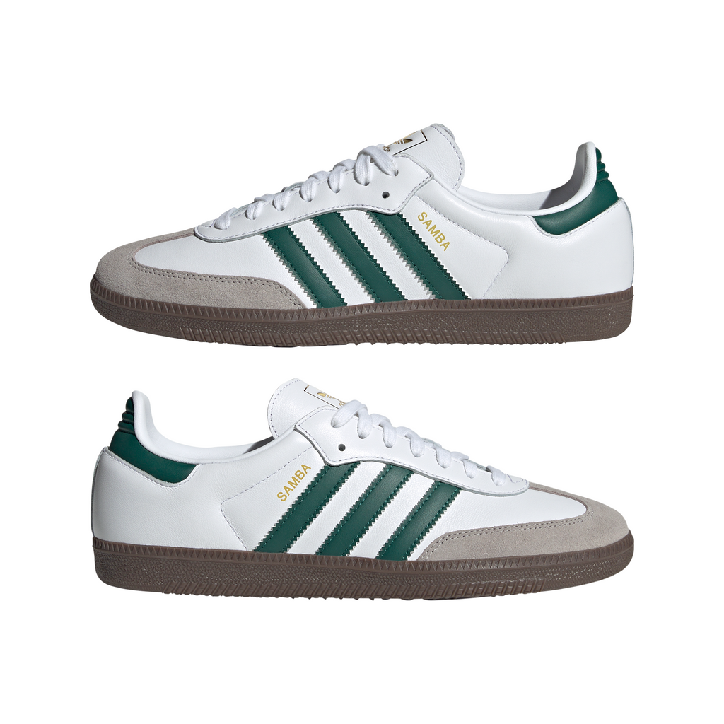 Men's/Women's Adidas Samba OG "Cloud White Collegiate Green."