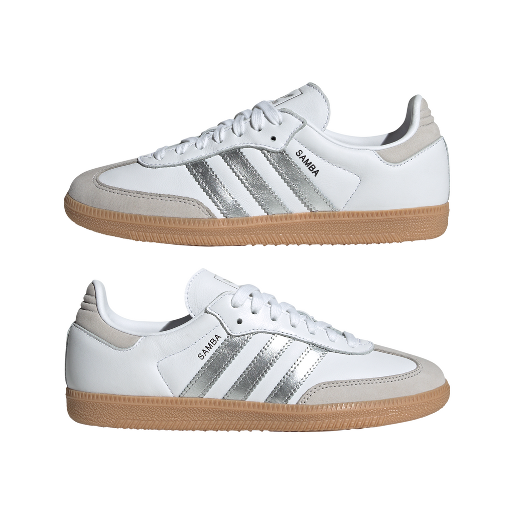 Women's Adidas Samba OG W "White Silver Metallic Grey"