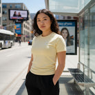 The Closet Inc Women T-Shirt - Stone With White C