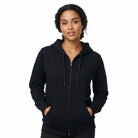 The Closet Inc Women's Fleece Zipper Plain Black