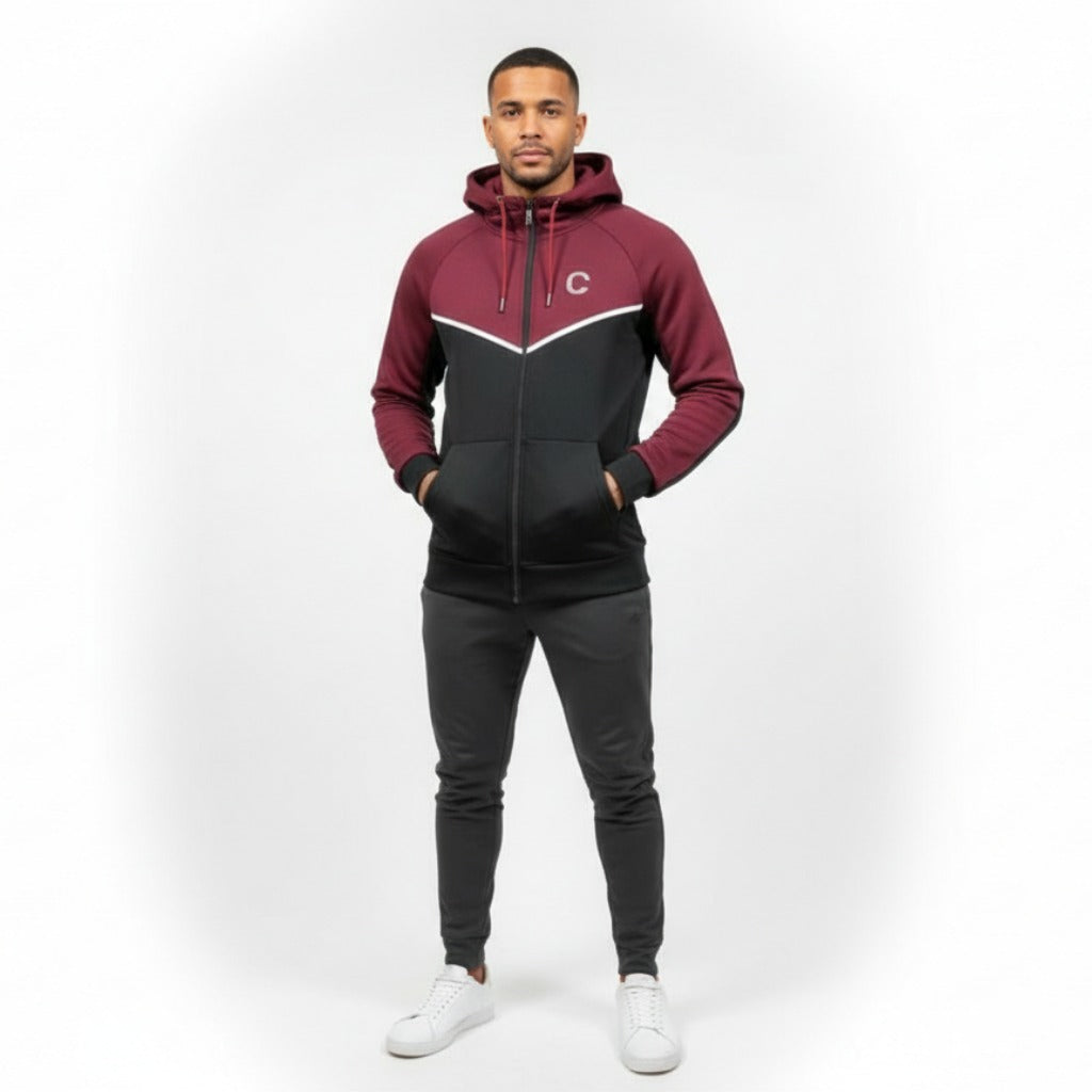Men's The Closet Inc. Tech Fleece Top - Black/Maroon