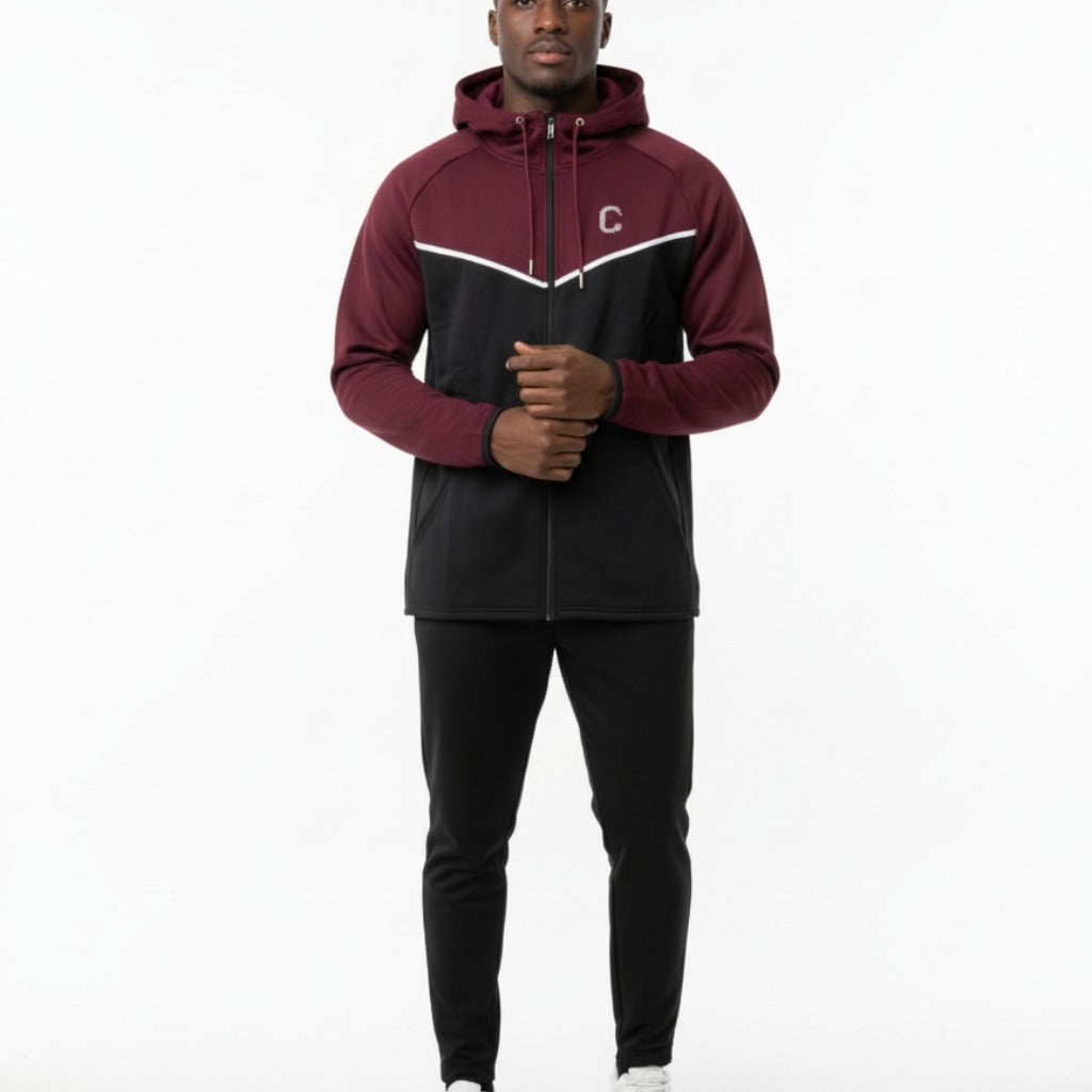 Men's The Closet Inc. Tech Fleece Top (Black/Burgundy)